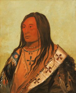 Táh-zee-keh-dá-cha, Torn Belly, a Distinguished Brave, 1832. av George Catlin