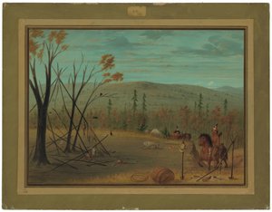 Cheyenne-brødrene vender tilbake fra høstjakten deres av George Catlin
