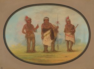 Tre Iowa-indianere, 18611869. av George Catlin