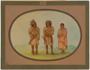 Tre Peoria-indianere av George Catlin