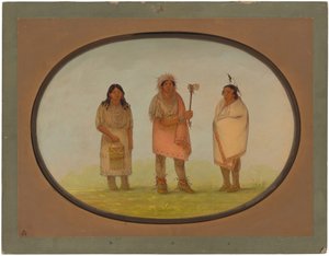 Tre Piankeshaw-indianere av George Catlin