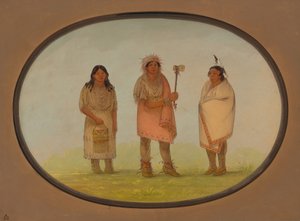 Tre Piankeshaw-indianere, 18611869. av George Catlin