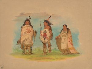 Tre Riccarree-indianere, 1861. av George Catlin