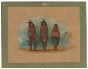 Tre Taruma-indianere av George Catlin