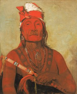 Toh-kí-e-to, stein med horn, en høvding av George Catlin