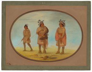 To Weeah-krigere og en kvinne av George Catlin