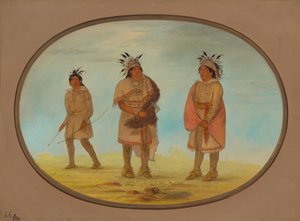 To Weeah-krigere og en kvinne, 18611869. av George Catlin
