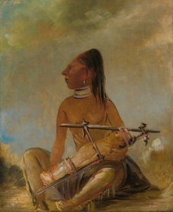 Kvinne og barn, som viser hvordan barns hoder blir flatet ut av George Catlin