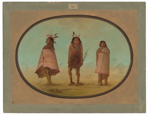 Yntah medisinmann, en kriger og en kvinne av George Catlin