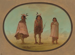 Yntah medisinmann, en kriger og en kvinne, 18551869. av George Catlin