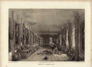 Naworth, Cumberland (lithotint) av George Cattermole