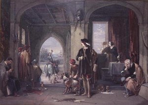 The Rivals Departure (wc på papir) av George Cattermole
