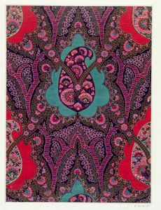 Stoffdesign for Paisley sjal, ca. 1871