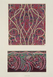Stoffdesign for Paisley sjal, ca. 1871