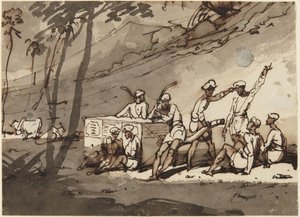 Feltovn og figurer av George Chinnery