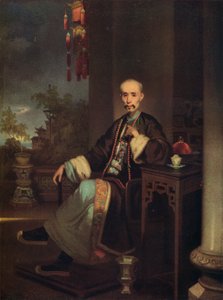 How Qua, leder for Hong-kjøpmennene i Canton, c1830 av George Chinnery