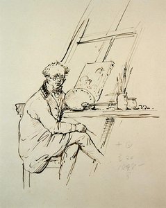 Selvportrett (penn og blekk på papir) av George Chinnery