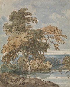 Trær ved en elv av George Chinnery