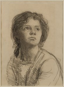 Hode og skuldre til en ung kvinne av George Clausen