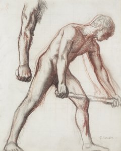 Nakenstudie for gutten og mannen, 1908 (kritt på papir)