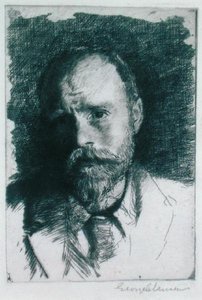 Selvportrett, ca. 1895 (etsing) av George Clausen