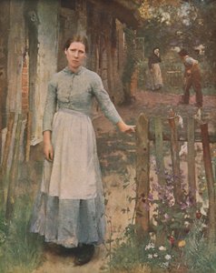 Piken ved porten, 1889, c1930.