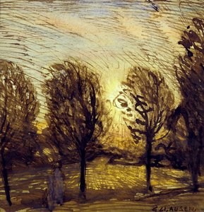 Uten tittel [Studie av trær] (akvarell) av George Clausen