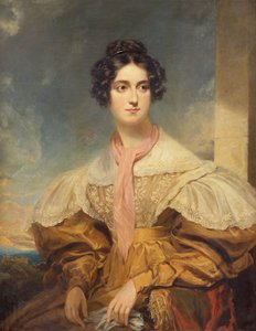 Portrett av Lady Georgiana Clinton (olje på lerret)