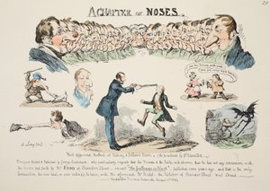 A Chapter of Noses, pub. 1834 (håndfarget gravering) av George Cruikshank