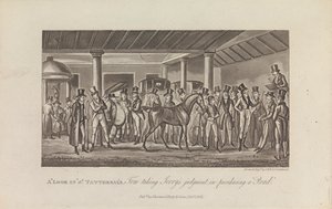 En "se inn" på Tattersal's av George Cruikshank