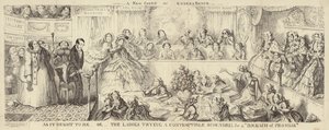 En satirisk tegneserie av Queens Bench av George Cruikshank