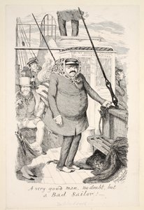 En veldig god mann, uten tvil, men en Bad Sailor!, pub. 1845 av George Cruikshank