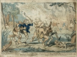 All Among the Hottentots Capering Ashore..., publisert 7. september 1819 av George Cruikshank