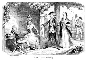 april - Fooling, c1839. av George Cruikshank