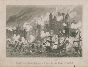 Angrep på Saint Thomas's Tower av hertugen av Suffolk av George Cruikshank