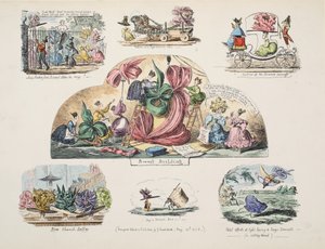 Bonnet Building, pub. 1828 (håndfarget gravering) av George Cruikshank
