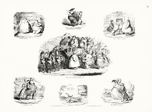Tegneserier av George Cruikshank om temaet fedme (gravering) av George Cruikshank