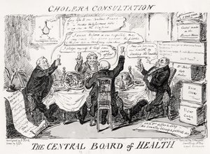 Kolerakonsultasjon ved The Central Board of Health, publisert 27. februar 1832 av George Cruikshank
