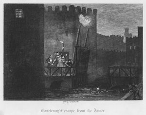 Courtenays flukt fra tårnet (gravering) av George Cruikshank