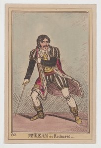 Edmund Kean som Richard III, ca. 1814., ca. 1814. av George Cruikshank