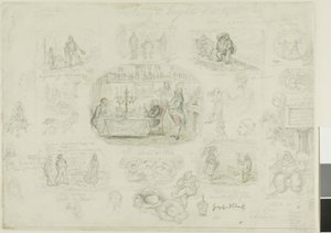 Moter og skrekk fra 1829 (recto); Angels Ever Bright and Fair (verso) av George Cruikshank