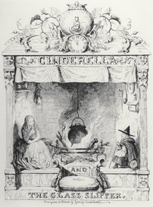 Frontispice av Askepott og glasstøffelen av Charles Perrault av George Cruikshank