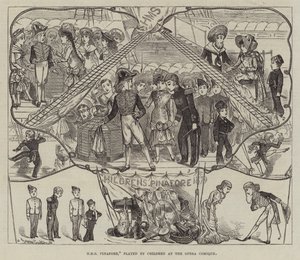 HMS Pinafore, spilt av Children at the Opera Comique av George Cruikshank