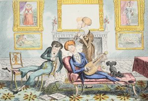 Hummingbirds or A Dandy Trio, pub. 1835. av George Cruikshank