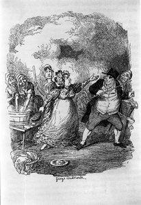 Illustrasjon for "" Oliver Twist"" (Olivier) av Charles Dickens (1812-1870), av George Cruikshank (1792-1878). av George Cruikshank