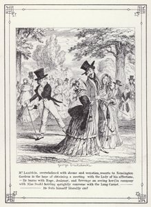 Illustrasjon for The Bachelor's Own Book, eller The Progress of Mr Lambkin (Gent) (gravering) av George Cruikshank