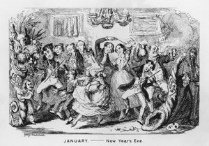 januar, nyttårsaften (gravering) av George Cruikshank