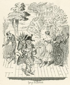 Joseph Grimaldi i Harlequinade av George Cruikshank