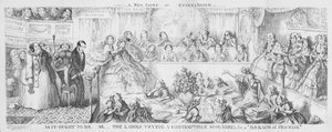 Damer prøver en foraktelig skurk for et "løftebrudd". (gravering) av George Cruikshank