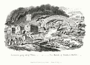 London Going Out of Town, eller March of Bricks and Mortar (gravering) av George Cruikshank